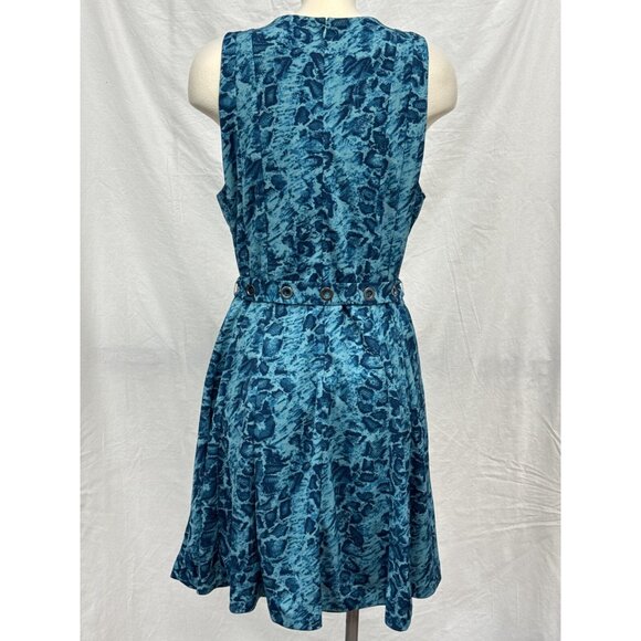 Simply Vera Womens Blue Vera Wang Seamed Knit V-Neck Mini Dress Size XL Belted - Picture 2 of 11